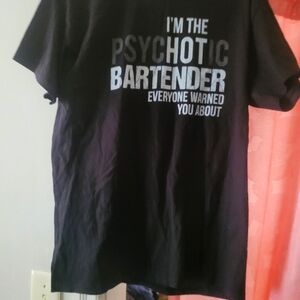 Hanes Black Graphic Tee - Bartender Design